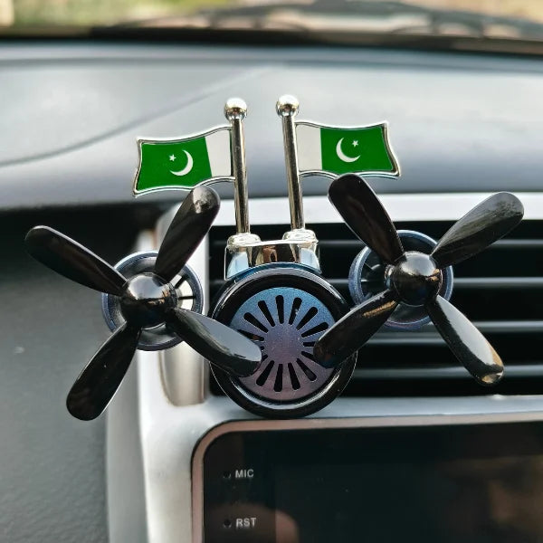 Car Dashboard Solar Air Freshener AC Fan with Refill Perfume