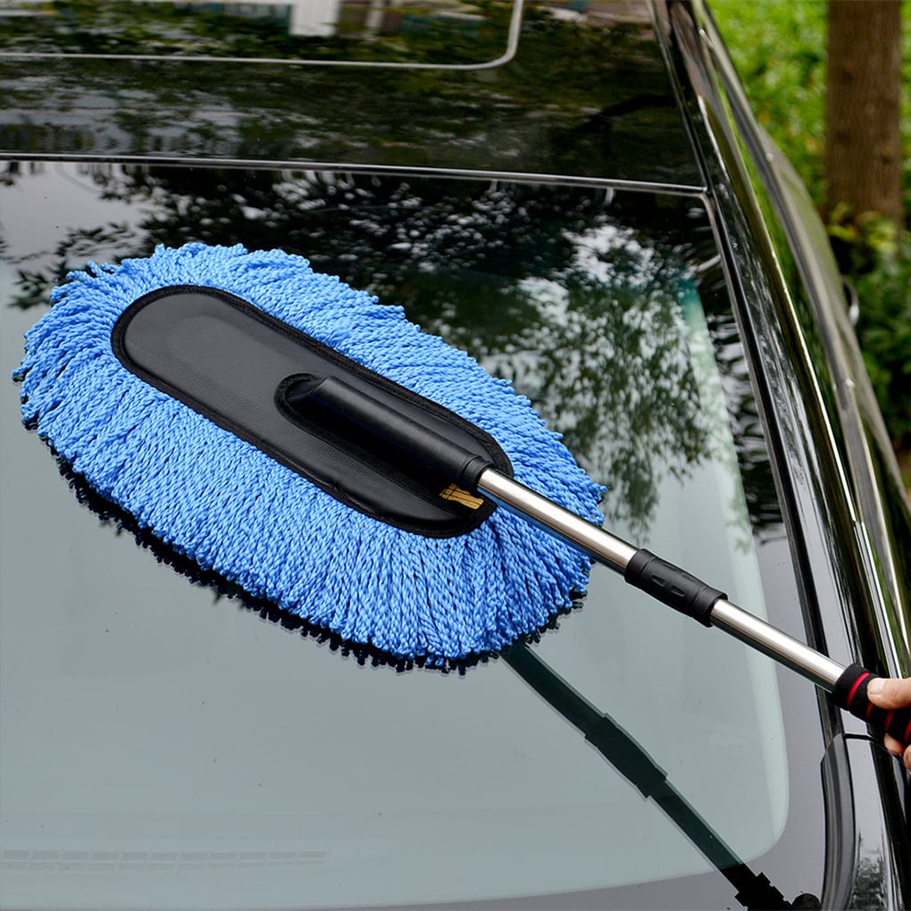 Car Wash Cleaning Brush Duster Dust Wax Mop Microfiber Telescoping Dusting Tool