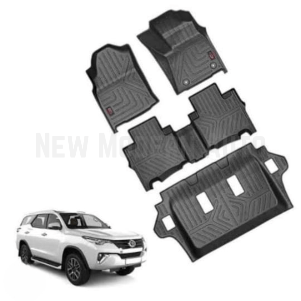 Toyota Fortuner TPE Floor Mats Black 3-Pcs