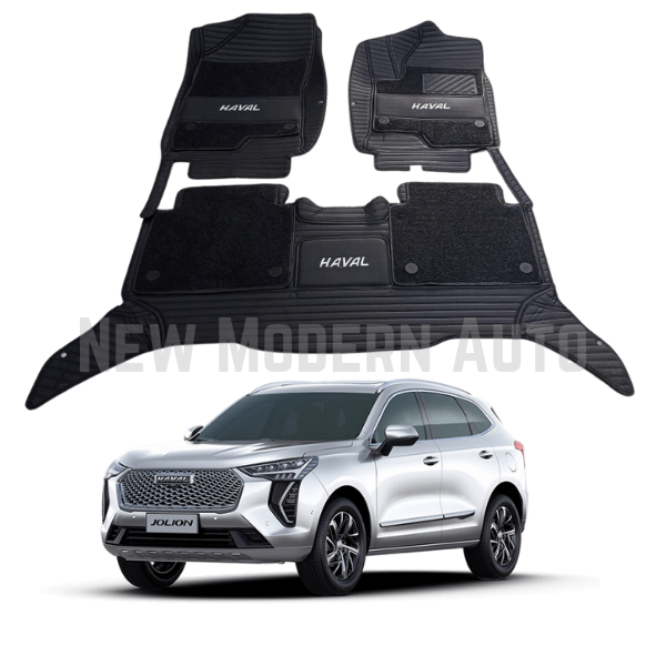 Haval Jolion 9D Floor Mats with Black Grass | 3 Pcs | Jolion Best Floor Mats | Jolion 9D Floor