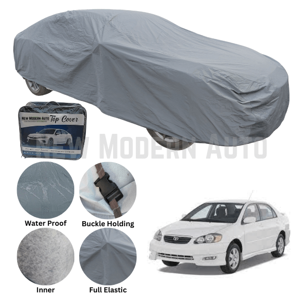 Toyota Corolla Anti Scratch Water Resistant PVC Cotton Top Cover | Model 2003 - 2008