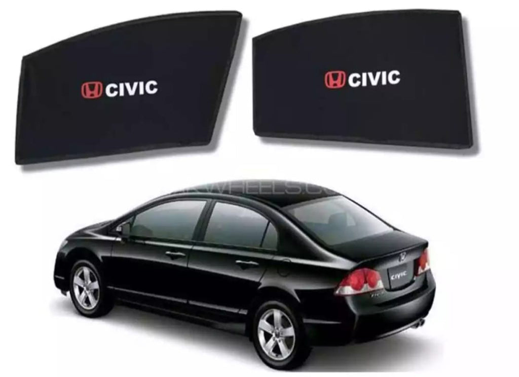 Honda Civic Sun Shades With Logo - 4 Pcs | Model 2007 - 2012