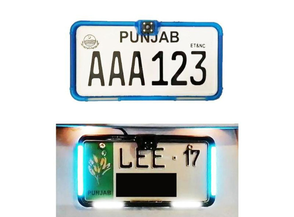 Car LED Number Plate Frame With Camera Mount 2pc