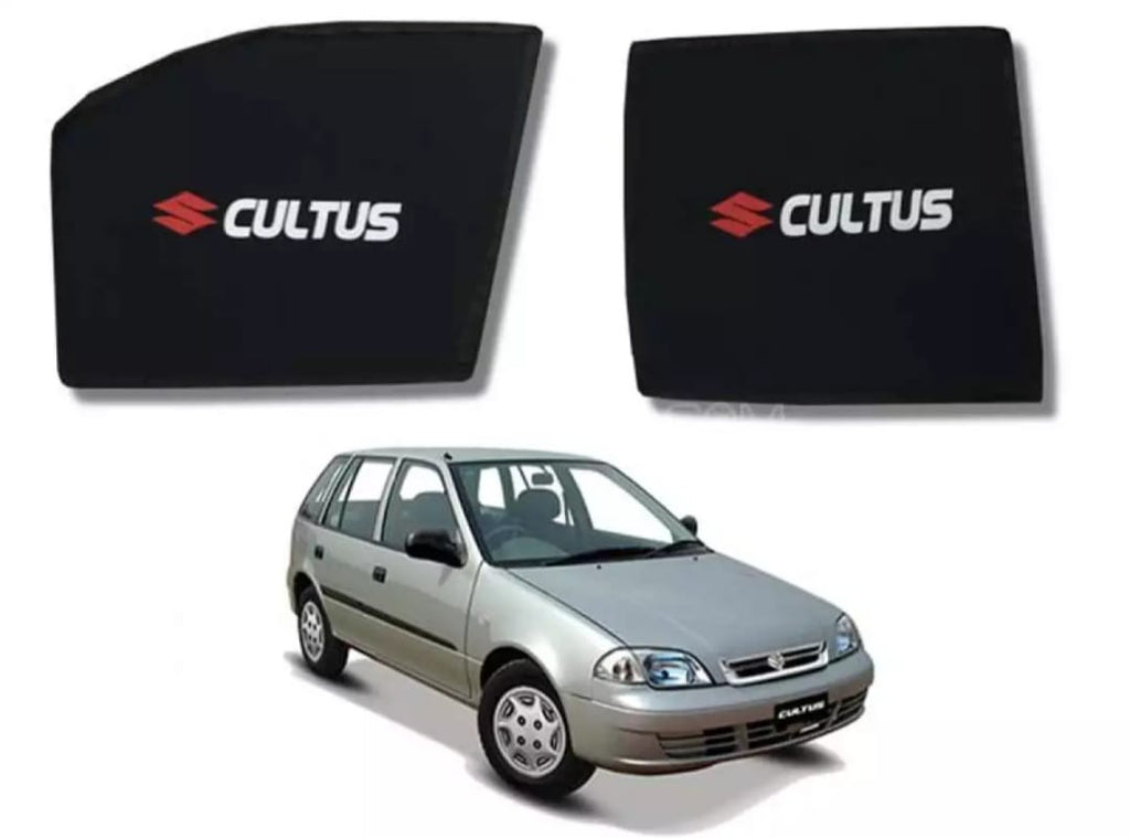 Suzuki Cultus Sun Shades With Logo - 4 Pcs | Model 2001 - 2016