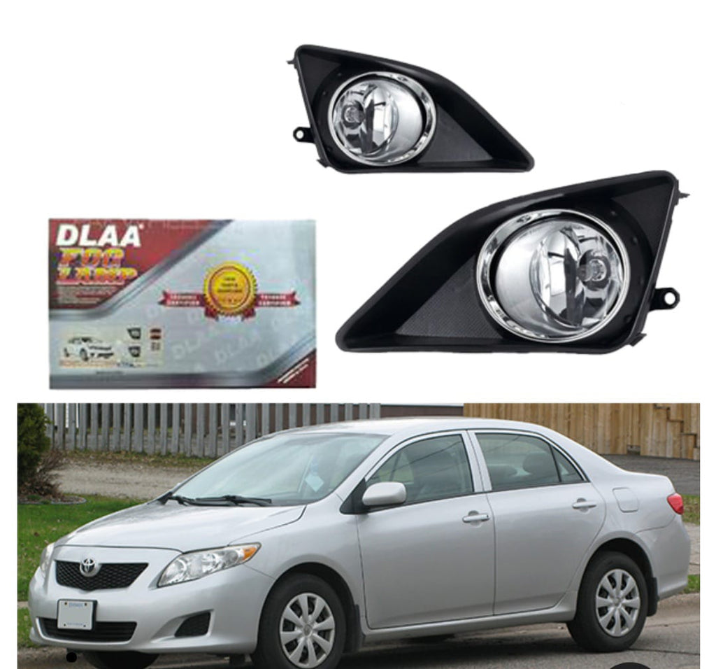 Toyota Corolla DLAA Fog Lamps Bumper Light with Chrome Trim Cover | Corolla Fog Lights | Model 2009 - 2012