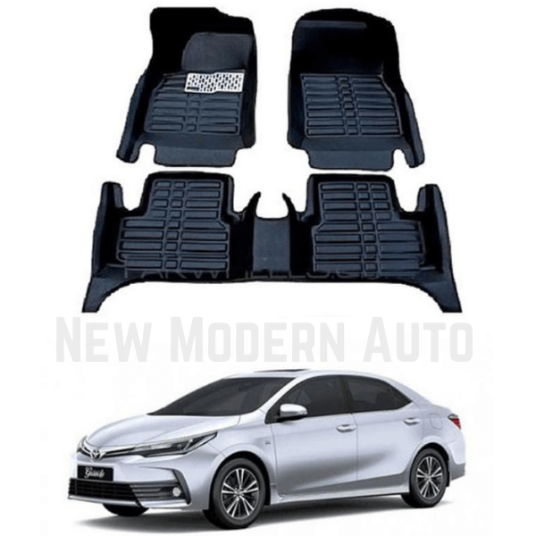 Toyota Corolla Grande 5D Floor Mats | 3 Pcs | Model 2014-2022 | Corolla Best Floor Mats | Corolla 5D Floor