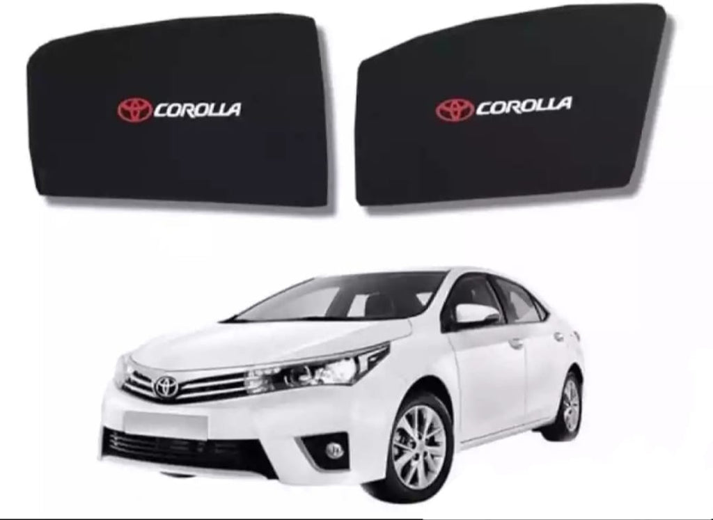 Toyota Corolla Sun Shades With Logo - 4 Pcs | Model 2014 - 2017