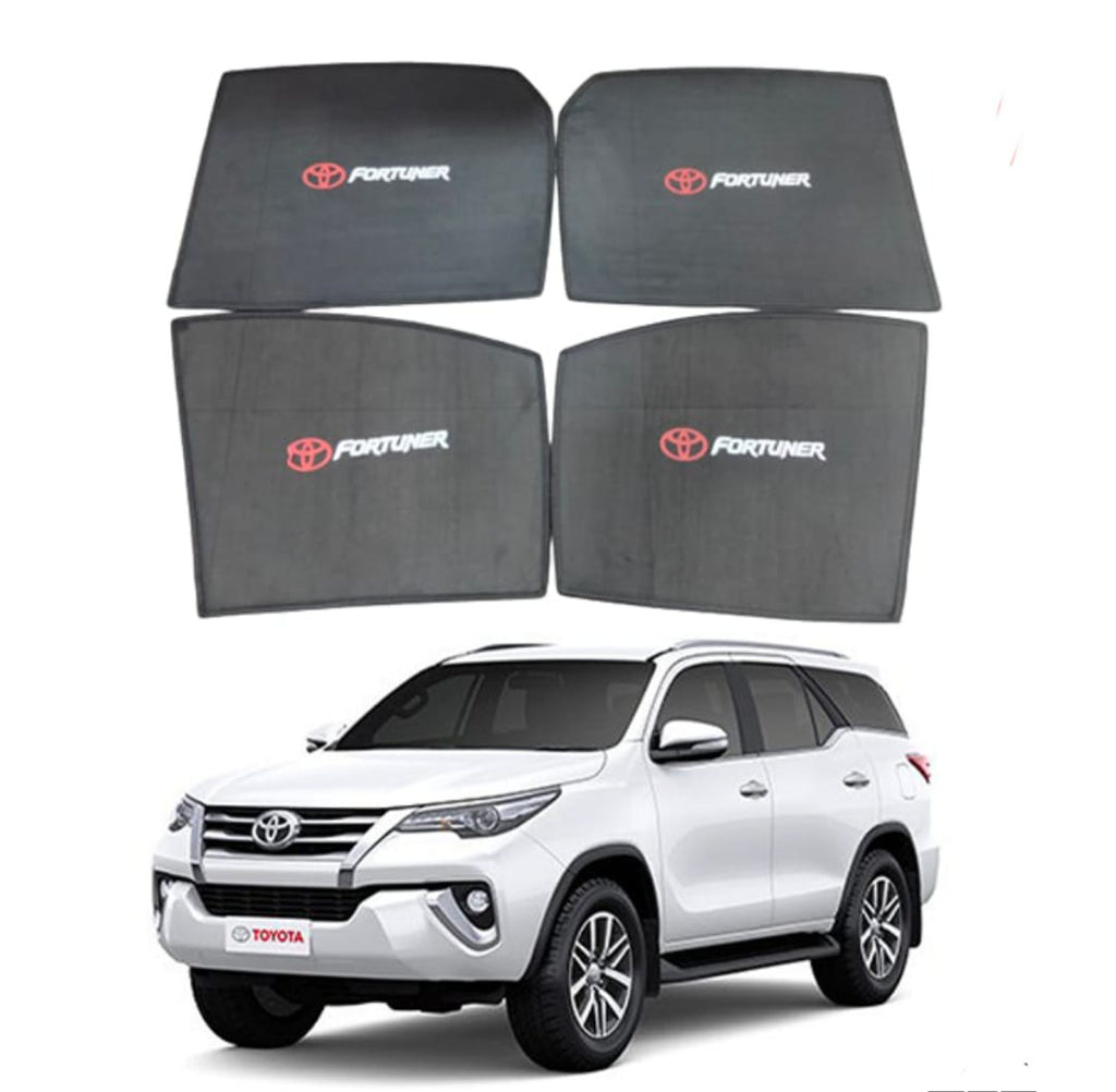 Toyota Fortuner Sun Shades With Logo - 4 Pcs