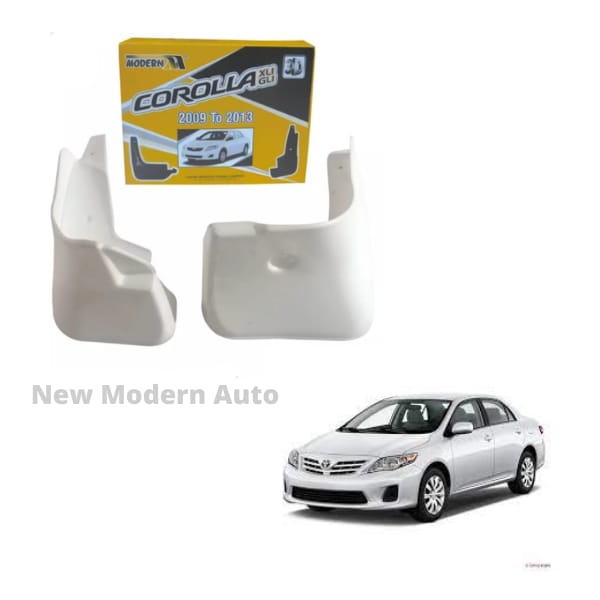 Toyota Corolla Mud Flaps 4 Pieces White Color | Model 2009 - 2014 | Car Mudguard | Fender Mud Flaps | Splash Guards