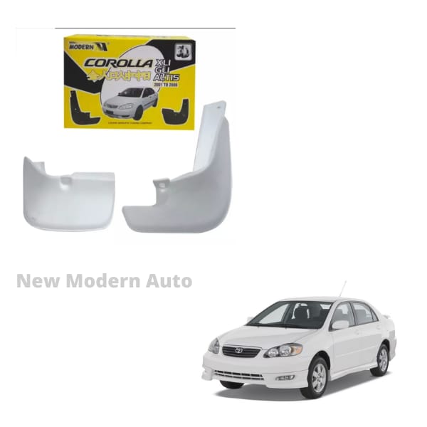 Toyota Corolla Mud Flaps 4 Pieces White Color | Model 2003 - 2008 | Car Mudguard | Fender Mud Flaps | Splash Guards